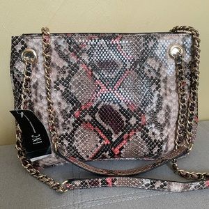NWT INC snake print bag